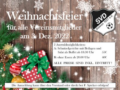 Erinnerung Weihnachtsfeier SVD