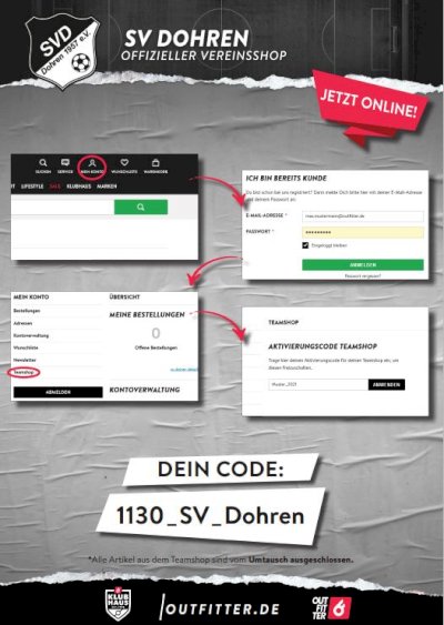 Neuer Vereinsshop bei Outfitter