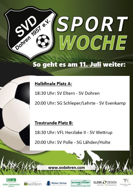 So geht es weiter in der Sportwoche
