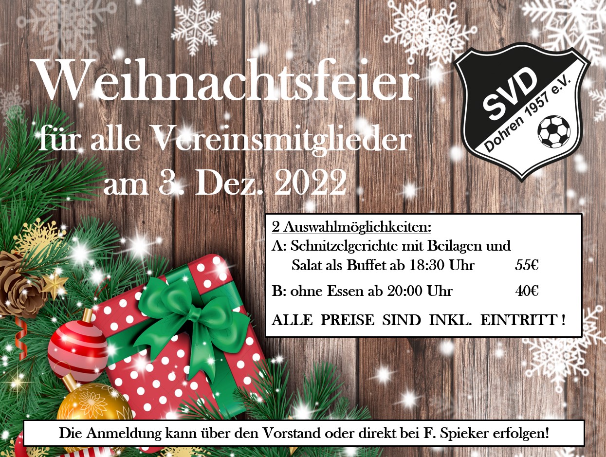 Erinnerung Weihnachtsfeier SVD
