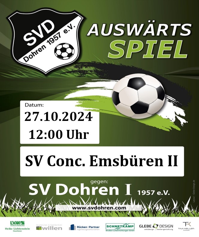 Vorbericht: SV Conc. Emsbüren II vs. SV Dohren