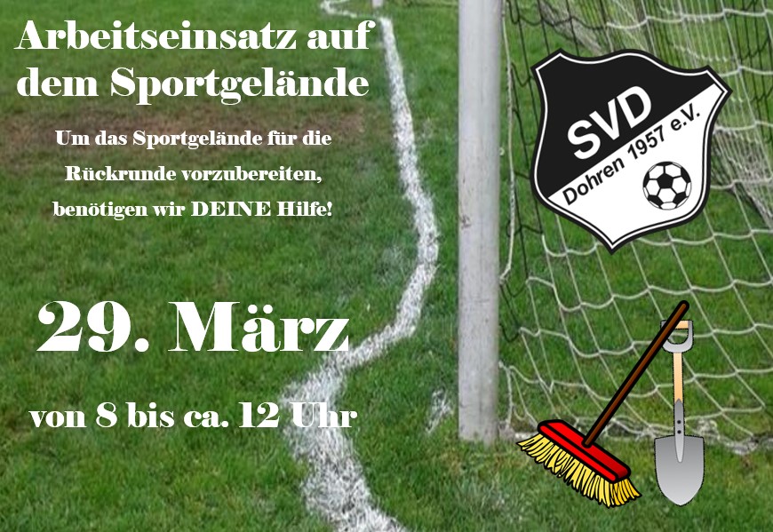 Arbeitseinsatz auf dem Sportgelände