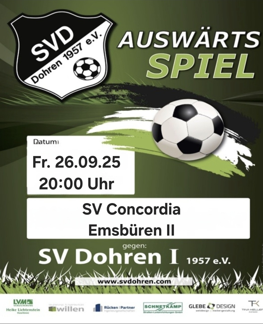 1. Mannnschaft, Auswärts in Emsbüren